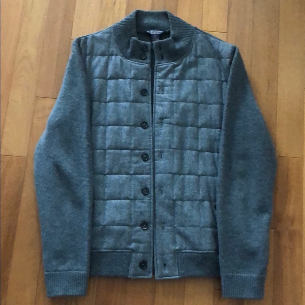 Men’s Brooks Brothers Gray Quilted Button Sweater